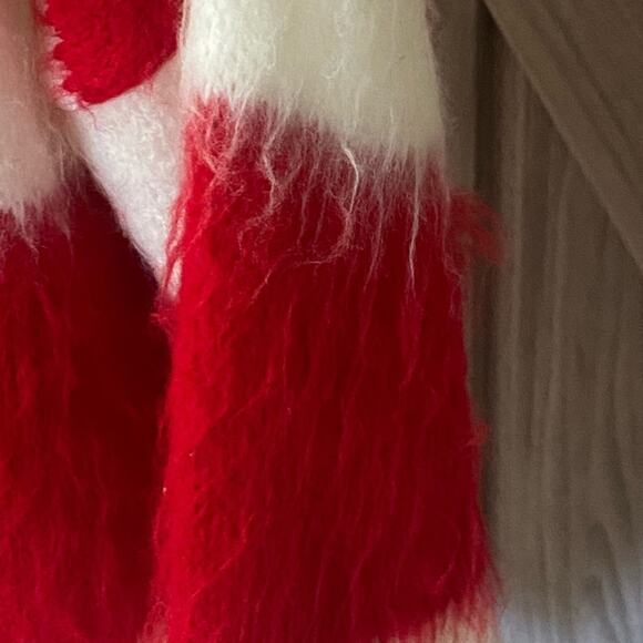 NWT BP Lead and white striped crewneck pull over fuzzy - Picture 3 of 4